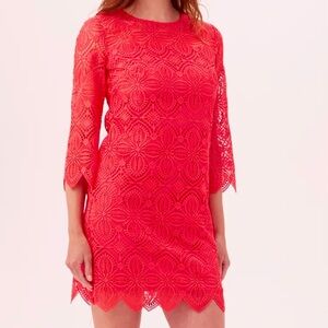 Trina Turk Dress NWT Sz 8 Atlantic Red Kasbah‎ Lace